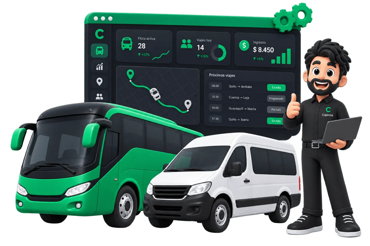Software de gestión para compañías de transporte en Ecuador, con facturación SRI, control de flota y boletería electrónica